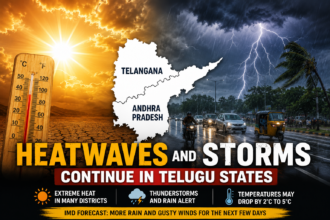 Heatwaves and thunderstorms affecting Andhra Pradesh and Telangana with IMD weather alert